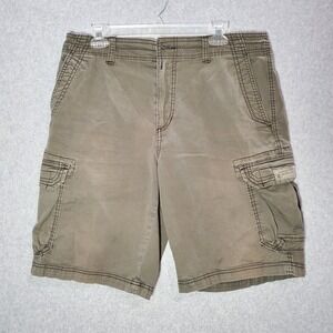 UnionBay Men Shorts 34 Green Cargo Pockets Mid Rise Casual 10" Inseam